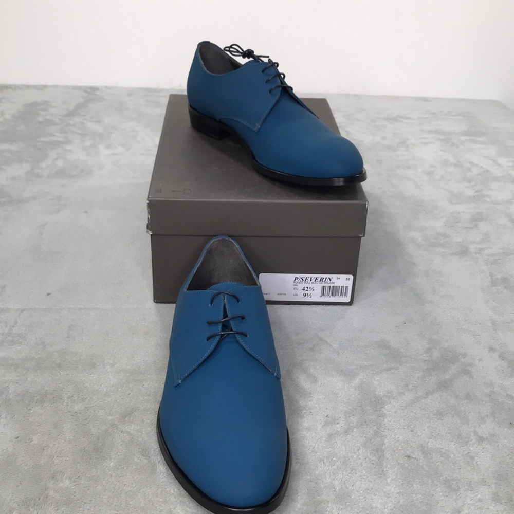 Robert Clergerie Men's  Blue Leather Lace Up Shoes New in Box Size 9.5